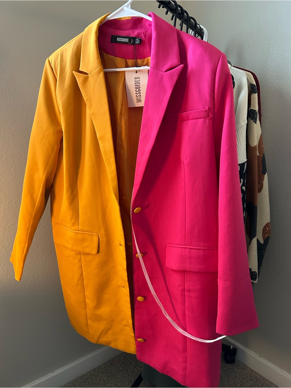*NWT* Two-Tone Pink and Orange Missguided Blazer